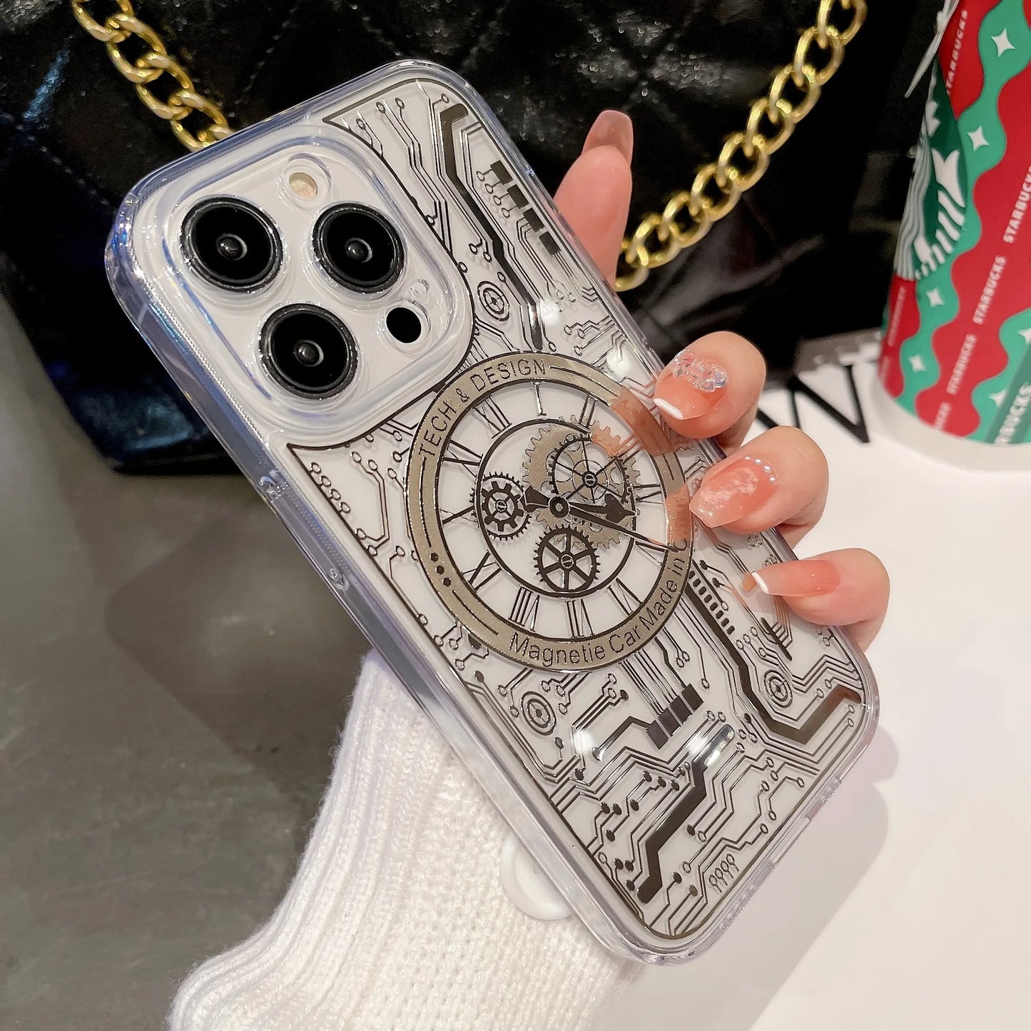 3D Modern Circuit Cyberpunk Magnetic Case for iPhone 16 Pro Max 15 14 Plus 13 12 Cover Military Grade Protection For Magsafe