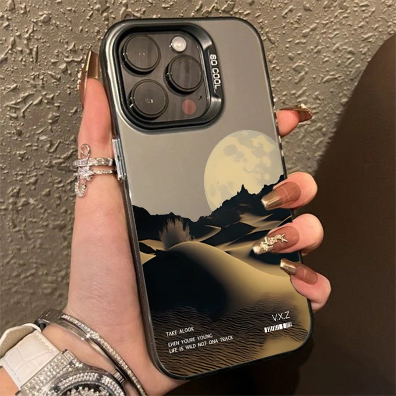 For iPhone 16 15 Pro Max Case Snow Mountain Scenery Design TPU Basic Case for iPhone 14 13 12 11 XS XR 7 8 Plus Hard Matte Cover