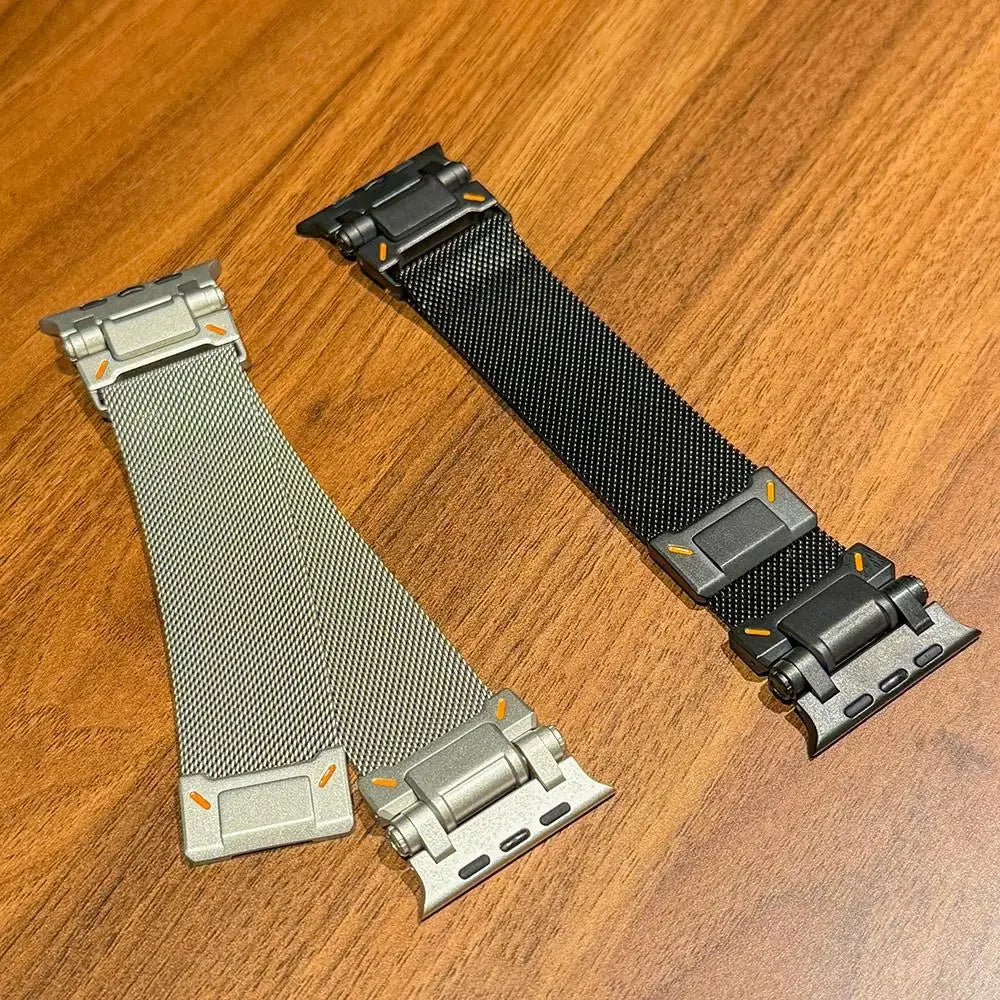 Stainless Steel Milanese Strap for Apple Watch Ultra 2/1 49mm 10 46mm Men Loop Band for Iwatch 9 8 7 6 5 4 Se 45mm 44mm Bracelet
