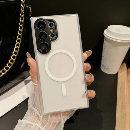 Samsung S25/S24 Ultra Translucent Magnetic Case – Matte & Shockproof | PhonelyHub