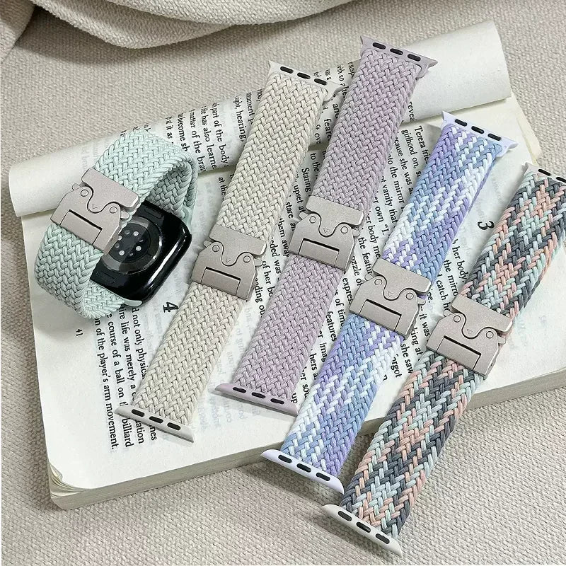 Parachute Straps for Apple watch 10 Band 46mm 42mm 45mm Ultra 49mm 44mm 41mm Braided bracelet correa iWatch Series 9 8 SE 5 6 7