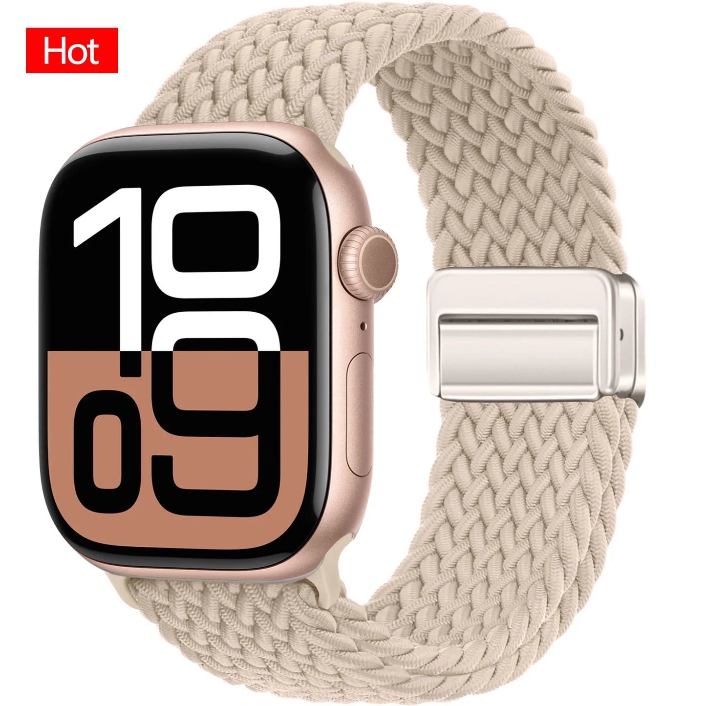 Braided Band For Apple Watch Strap 44mm 40mm 45mm 46mm 49mm 41mm 38 Magnetic Nylon Bracelet iWatch series se 7 6 8 9 10 Ultra 2