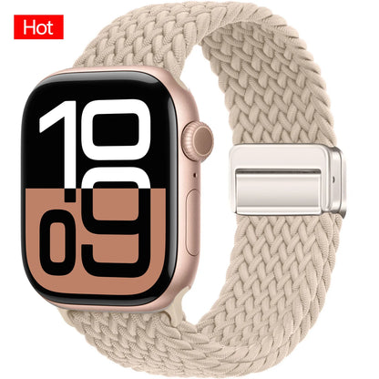 Braided Band For Apple Watch Strap 44mm 40mm 45mm 46mm 49mm 41mm 38 Magnetic Nylon Bracelet iWatch series se 7 6 8 9 10 Ultra 2