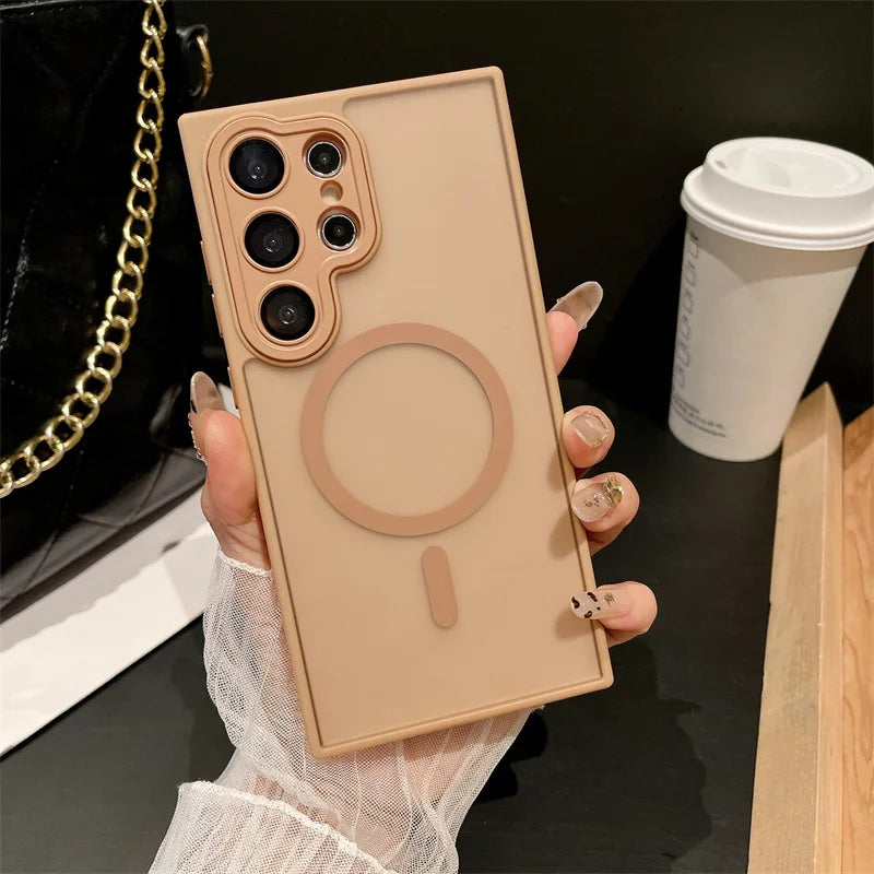 Samsung S25/S24 Ultra Translucent Magnetic Case – Matte & Shockproof | PhonelyHub