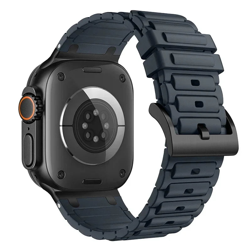 Modified Metal Integration Band for Apple Watch Ultra 2 49mm 10 9 8 7 46mm 45mm 42mm 41mm Silicone Bracelet iWatch 6 5 4 SE 44mm