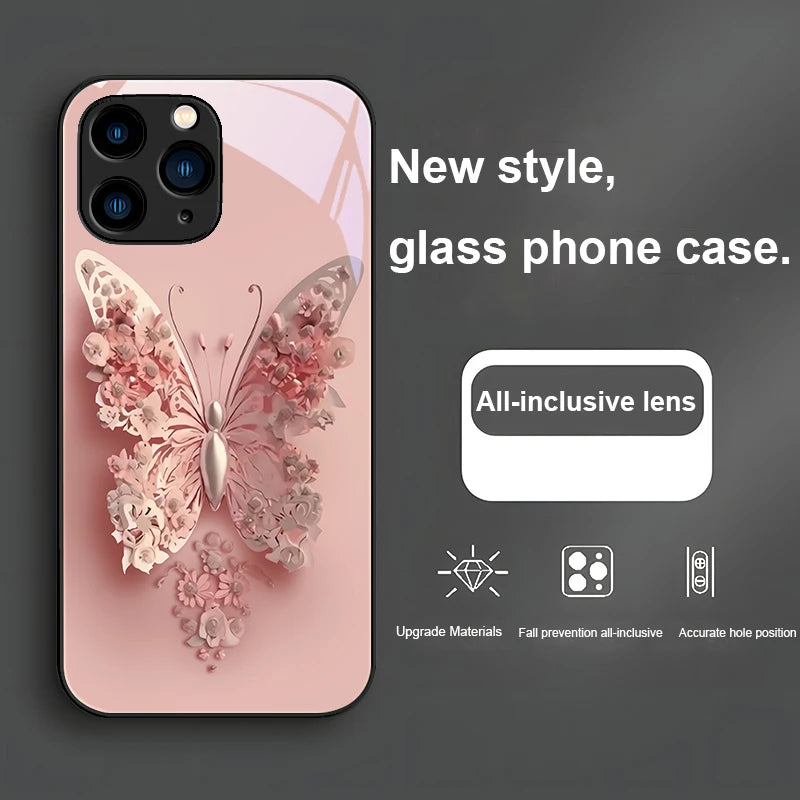 Far Peak Blue Flying Butte purple For Iphone 16 Plus 15 14 13 12 Mini 11 Pro Max X XS XR 7 8 Plus 2022 Tempered Glass Phone Case