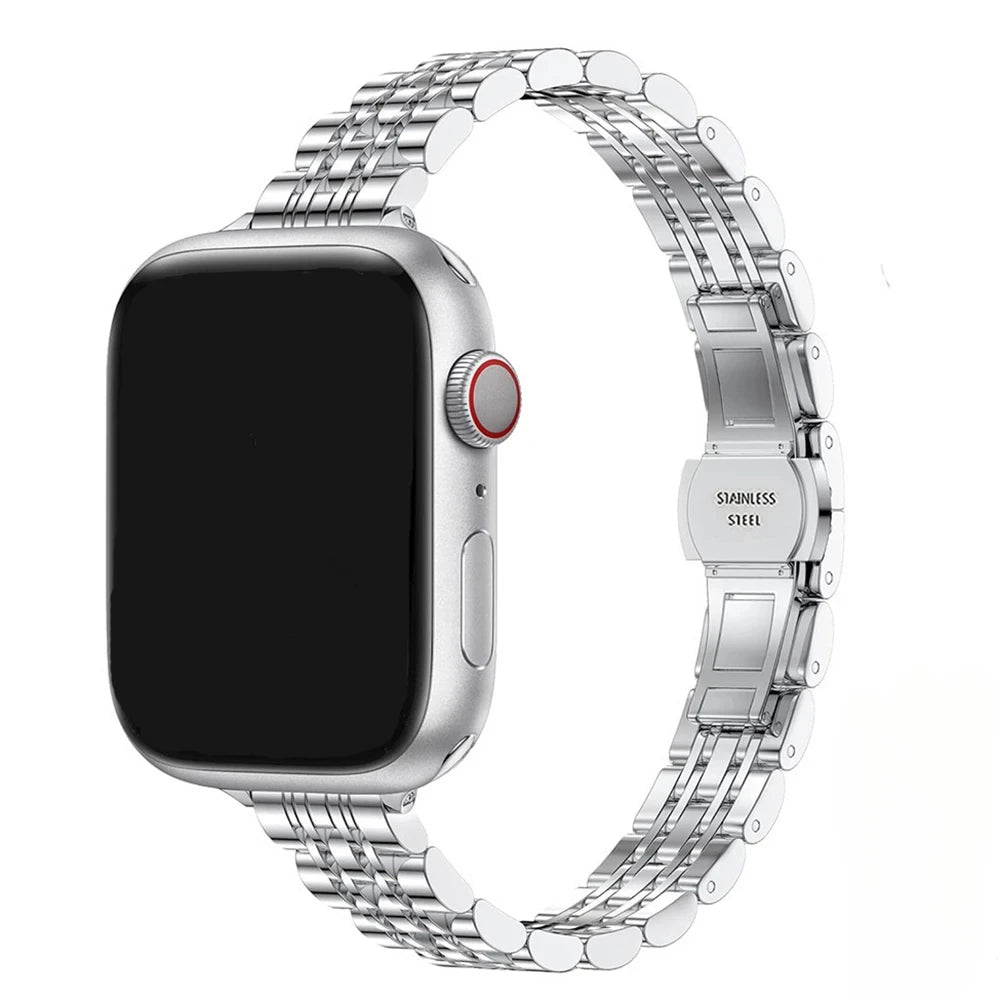 Stainless Steel Strap For Apple Watch Ultra 2 Band 49mm 42mm 46mm Metal Bracelet iWatch Series 10 9 8 7 6 SE 5 4 3 Women 45 41mm