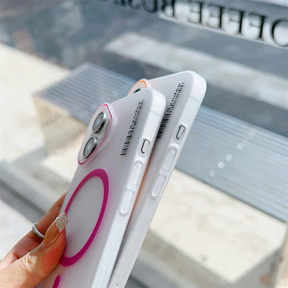 Ultra-Thin Matte Phone Case For iPhone 16 15 14 13 12 11 Pro Max Plus Transparent Magnetic For Magsafe Wireless Charge PC Cover