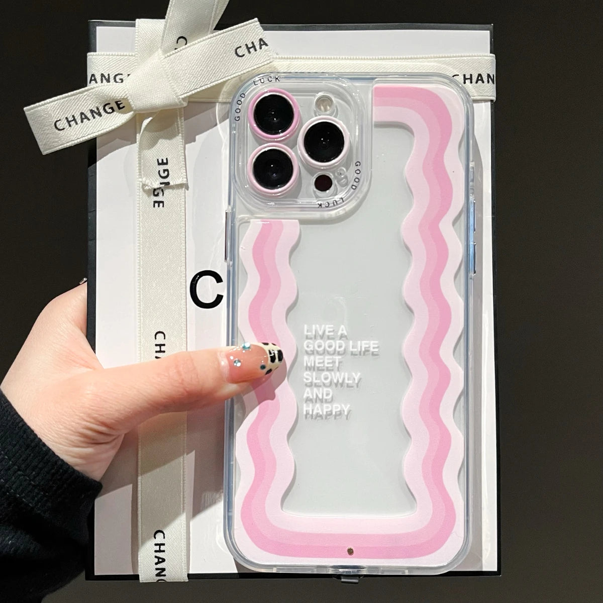 2025 New 5 Color Luminous Call Light Up Flash Lucky Wavy Phone Case For iPhone 16 15 13 12 11 14 Pro Max Plus Shockproof Cover
