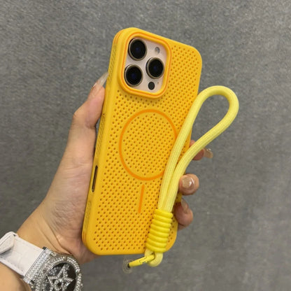 Breathable Heat Dissipation Mesh For Magsafe Magnetic Case For iPhone 16 14 15 Plus 13 12 Pro Max Wrist Strap Hand Lanyard Cover