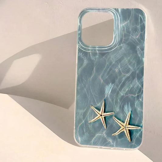 Cute Starfish Design Shiny Phone Case For iPhone 16E 16 15 14 Pro Max Plus 11 12 13 X XR XS Max 7 8 Plus SE2 Shockproof Cover
