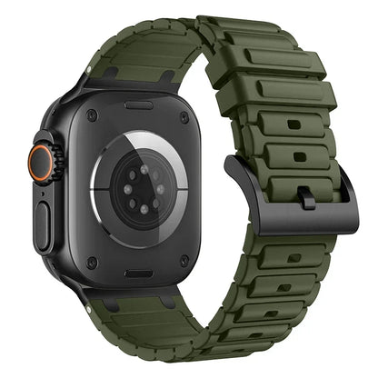 Modified Metal Integration Band for Apple Watch Ultra 2 49mm 10 9 8 7 46mm 45mm 42mm 41mm Silicone Bracelet iWatch 6 5 4 SE 44mm