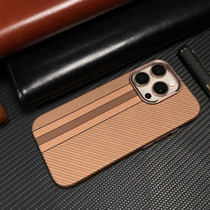 Ultra-Thin Carbon Fiber Texture MagSafe Phone Case For iPhone 16 15 14 13 12 Pro Max Wireless Charging Alloy Lens Hard PC Cover