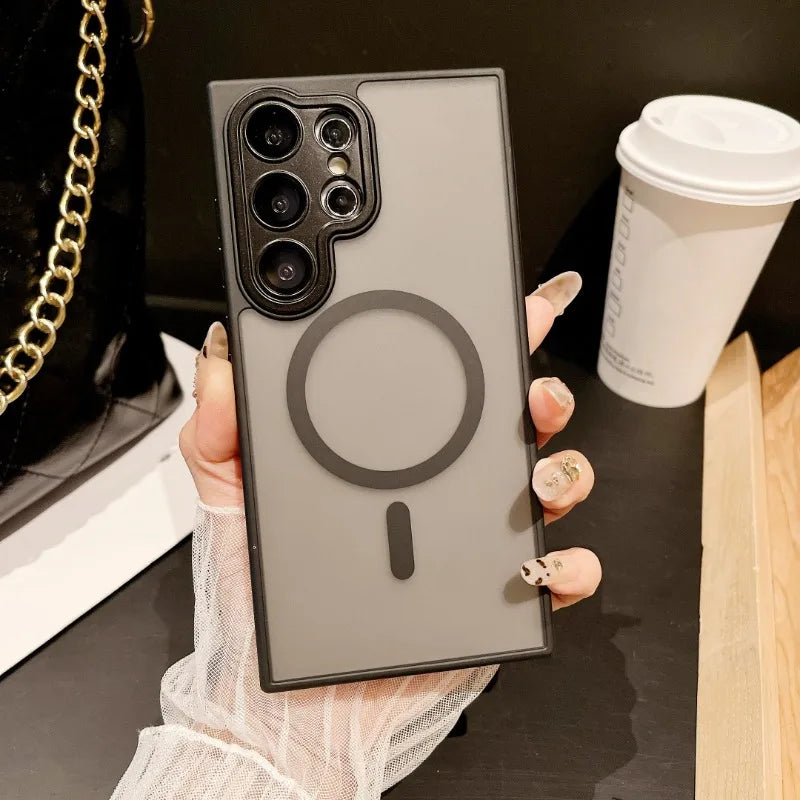Samsung S25/S24 Ultra Translucent Magnetic Case – Matte & Shockproof | PhonelyHub