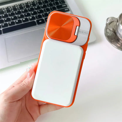 Fashion Logo Hole Magsafe Case for iPhone 16 11 12 13 14 15 Pro Max Plus Lens Protection Bracket Magnetic Wireless Charge Cover