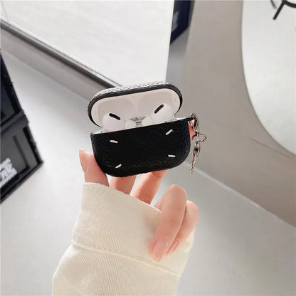 Martin Margiela Leather case with keychain Wireless Headset bluetooth case for Apple AirPods 1 2 3 4 pro 2 soft hard cover
