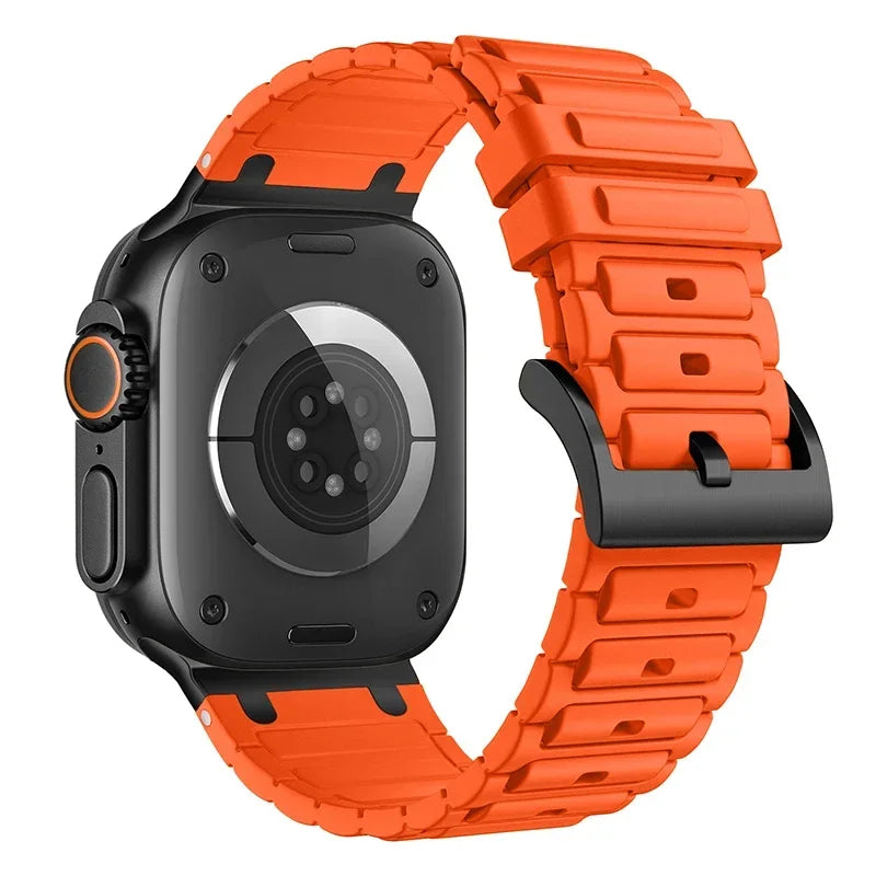 Modified Metal Integration Band for Apple Watch Ultra 2 49mm 10 9 8 7 46mm 45mm 42mm 41mm Silicone Bracelet iWatch 6 5 4 SE 44mm