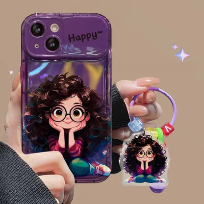 Lanyard 3D Fashion Girl Mirror Case – iPhone 11–16 – PhonelyHub