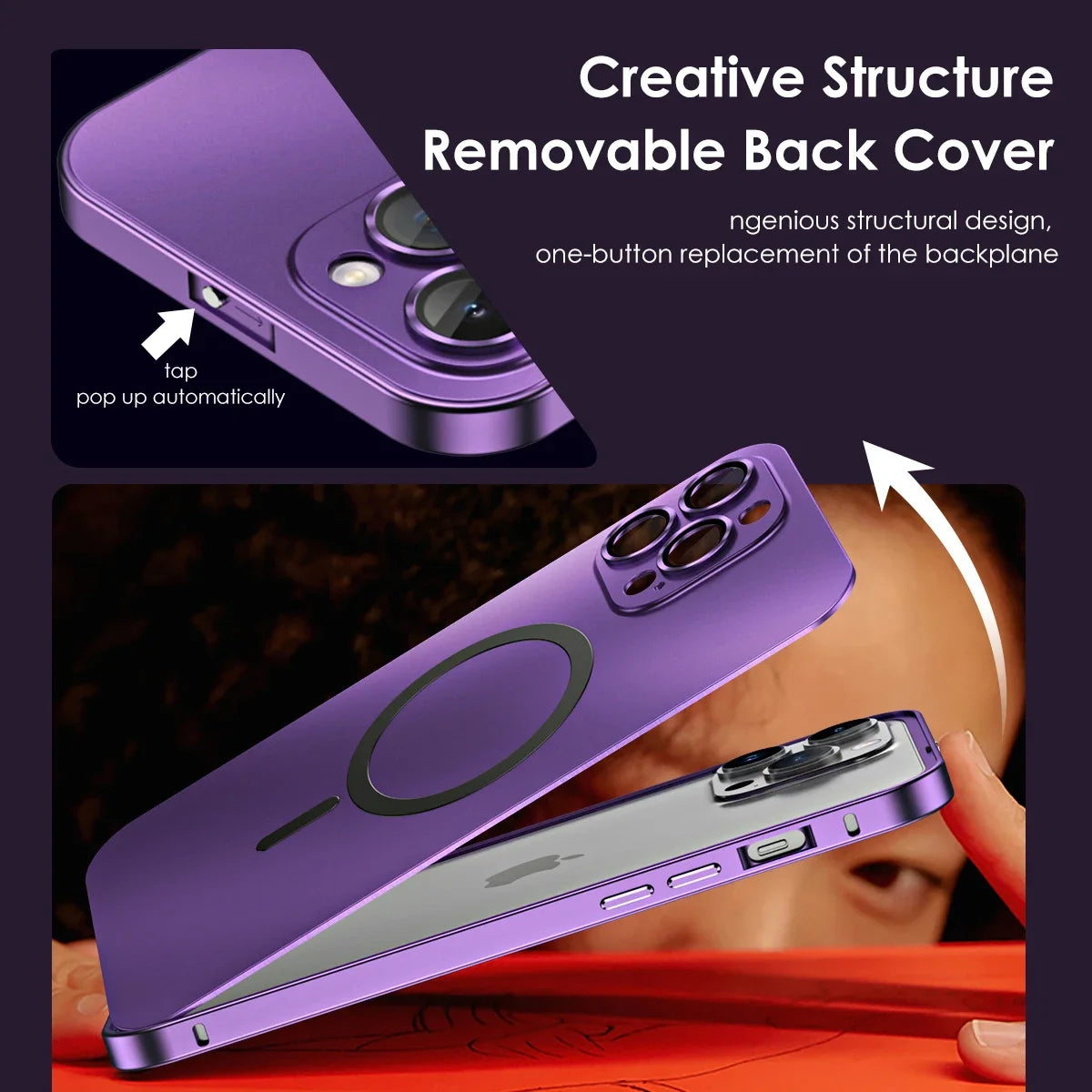Titanium Metal Frame iPhone 13–16 Pro Max Case | PhonelyHub